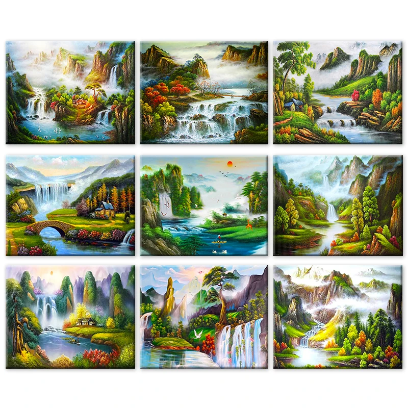 

PhotoCustom DIY Pictures By Number Tree Hand Painted Paintings Art Painting By Numbers Scenery Drawing On Canvas Gift Home Decor