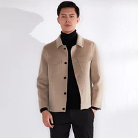 100 wool mens handmade double sided woolen coat youth short high end lapel casual business fashion all match trend top jacket