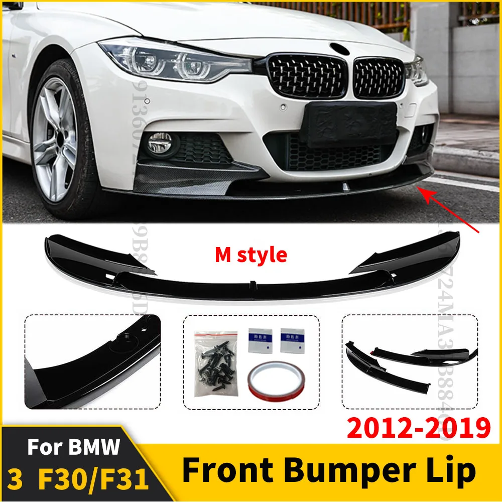 

Sport M Style Front Bumper Lip Guard Chin Cover Carbon Protector For BMW 3 Series F30 F31 330i 340i 328i 2012-2019 Tuning Refit