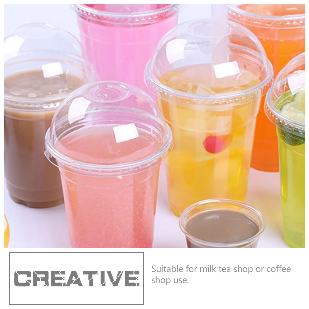 

50 Pcs Clear Cups Lids Parfait Tumbler Disposable Dessert Plastic Drink Bottle Hydroflask Portion Dome