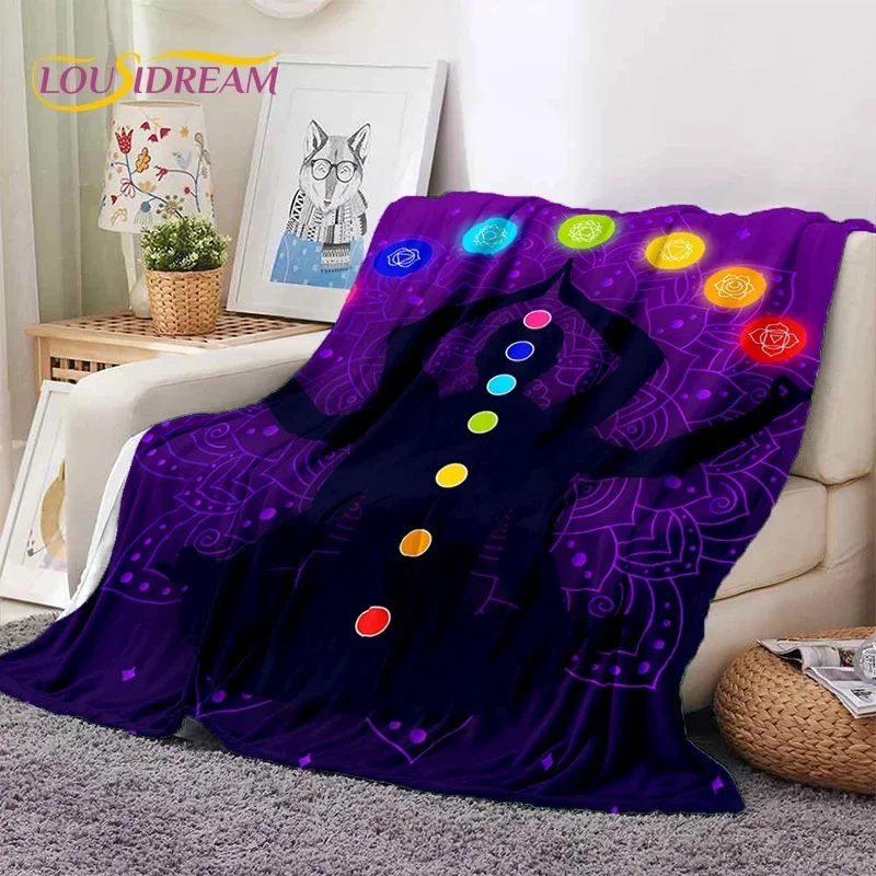 3D Йога Медитация Радуга 7 Чакр HD мягкие края одеяло для спальни диван пикник