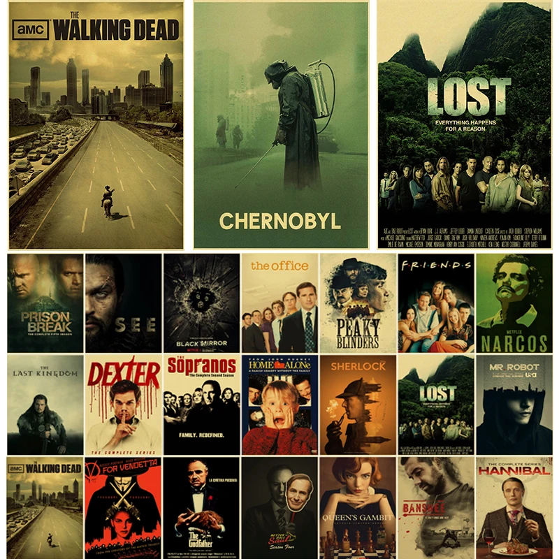 Винтажный постер для ТВ и фильмов, крафт-бумага, принты, плакаты, ретро настенная живопись, картина для бара, дома, гостиной, искусство, картина Винтажный постер для ТВ и фильмов, крафт-бумага, принты, плакаты, ретро настенная живопись, картина для бара, дома, гостиной, искусство, картина