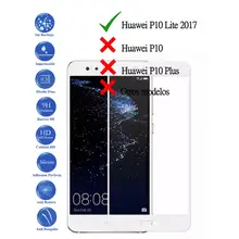 Full Toughened Glass LCD cover screen protector for Huawei P10 Lite White