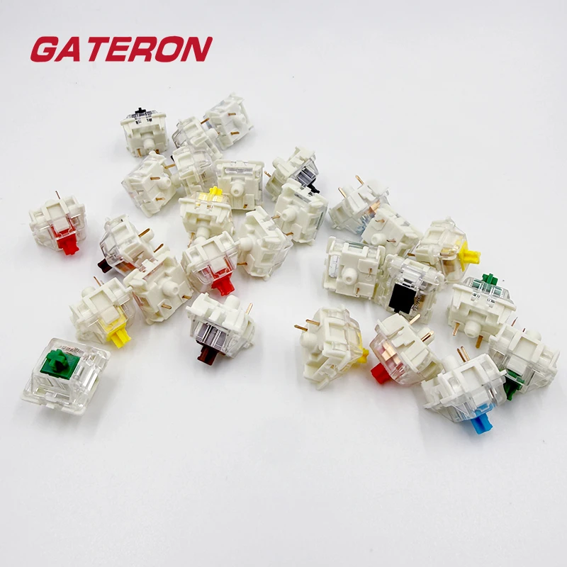 Фото Механические переключатели Gateron KS-9, 3-контактные, красные, коричневые, синие, зеленые, белые, RGB, бесшумные, с тактильным откликом, совместимые с Cherry MX №3