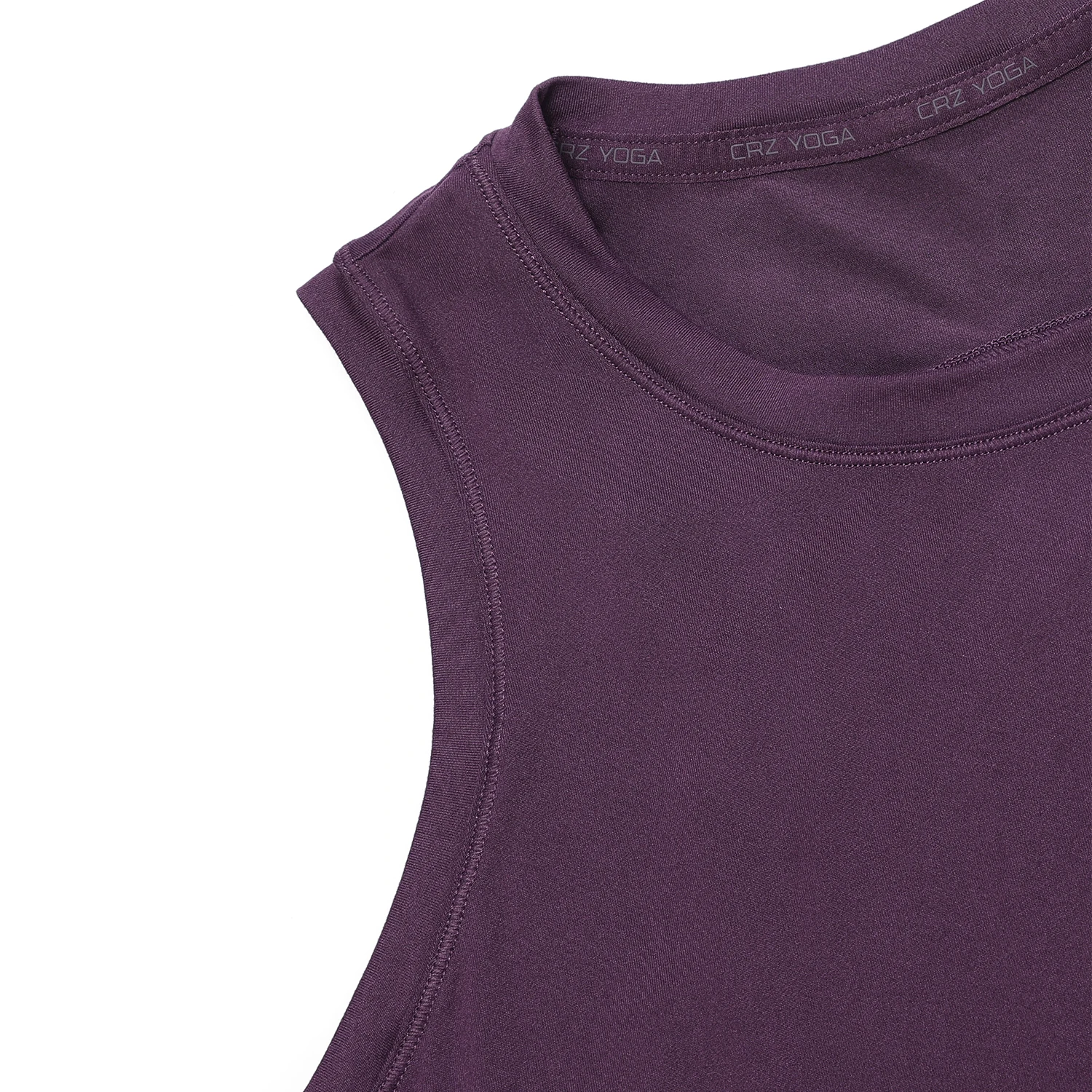 CRZ YOGA Women's Lightweight Racerback Tank Top High Neck Cropped Tank Tops Sleeveless Workout Running Shirts