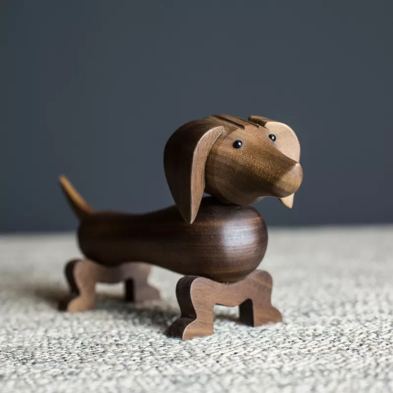 

Sausage Dog Figurines for Home Decoration and Birthday Gift Danish Famous Wooden Hand Crafts Nordic Fashion miniatures