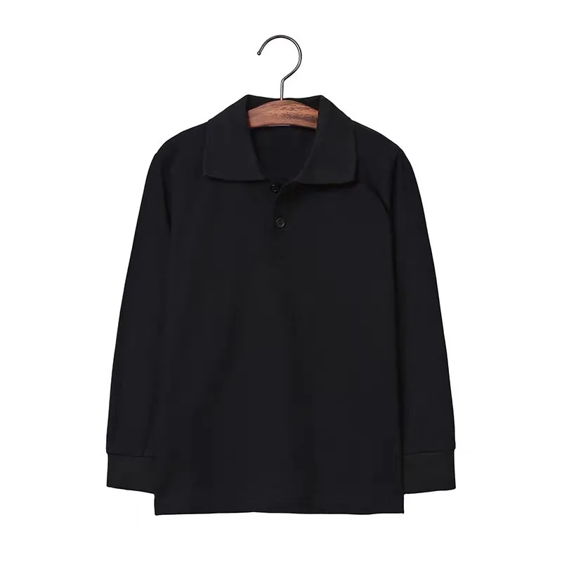 Футболка детская с длинным рукавом хлопок униформа для начальной школы белый