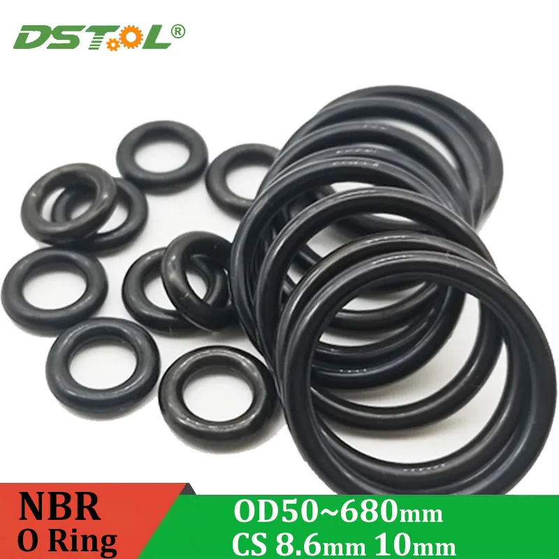 

Black Nitrile Butadiene Rubber CS 8.6mm 10mm OD 50-680mm NBR Sealing Ring Repair Skeleton Oil Seal Gasket O Ring Seal Washer