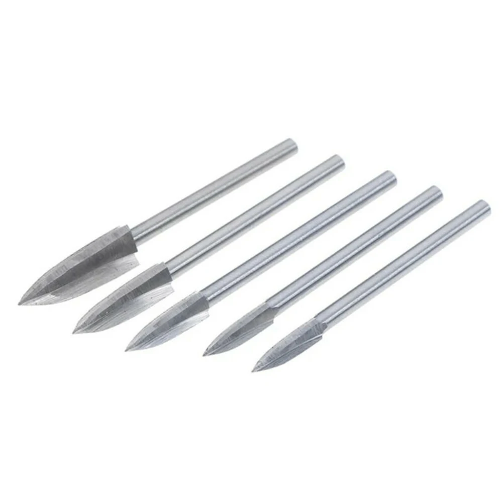 

5Pcs/Set Wood Carving Engraving Drill Bit Milling Cutter Carving Root Tools Woodworking Carbide Grinding Drill Bit Carving