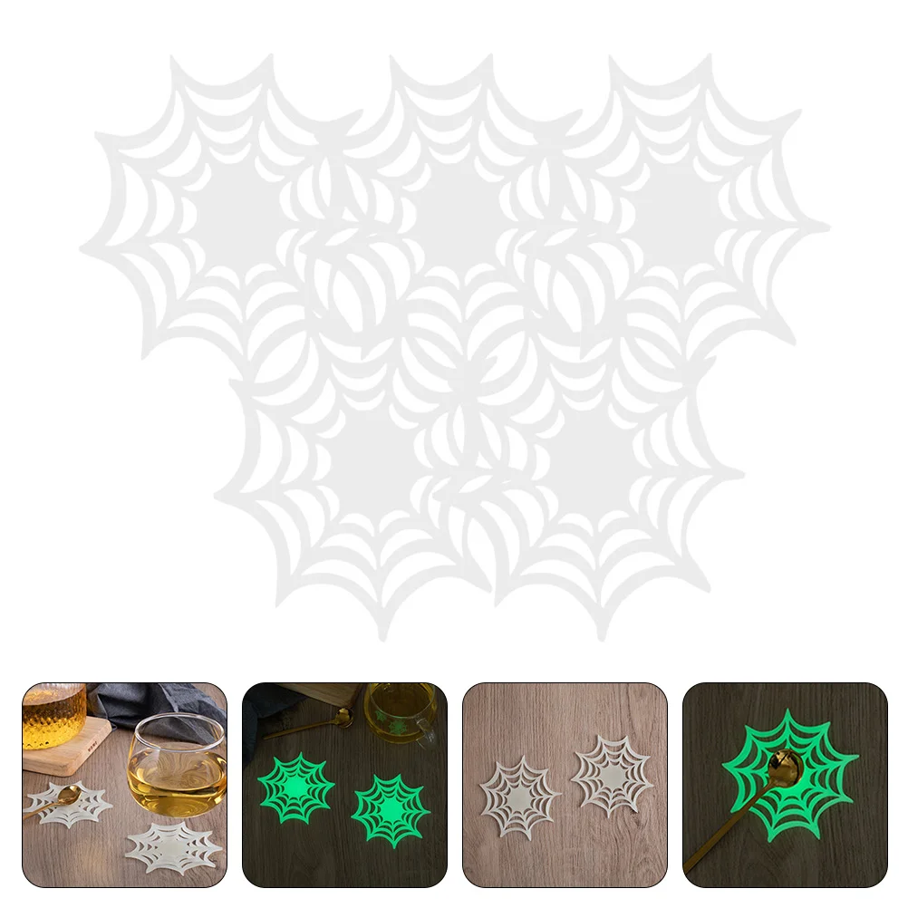 

Coasters Cup Coaster Spider Table Mat Pad Web Placemat Drinks Luminouscobweb Teacup Heat Tea Mug Drink Placemats Holder Marble