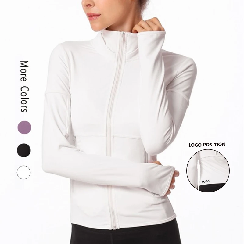 

Autumn and winter new fitness clothes slim zipper Yoga suit top running long sleeve Yoga suit coat (female)