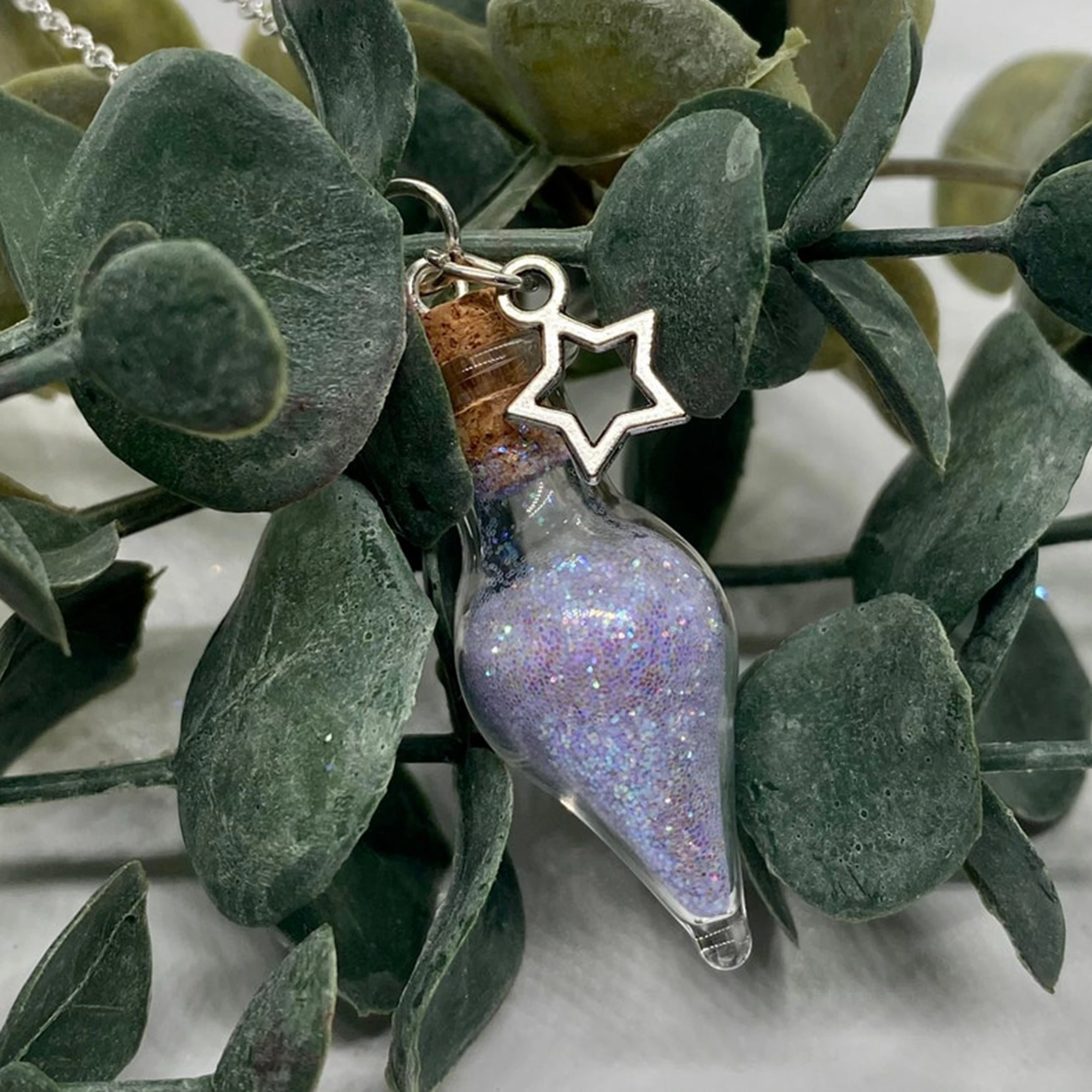 Модное ожерелье в виде Феи пыли в стеклянной бутылке шепот фиолетовая Античная Посеребренная цепочка Очаровательная звезда
