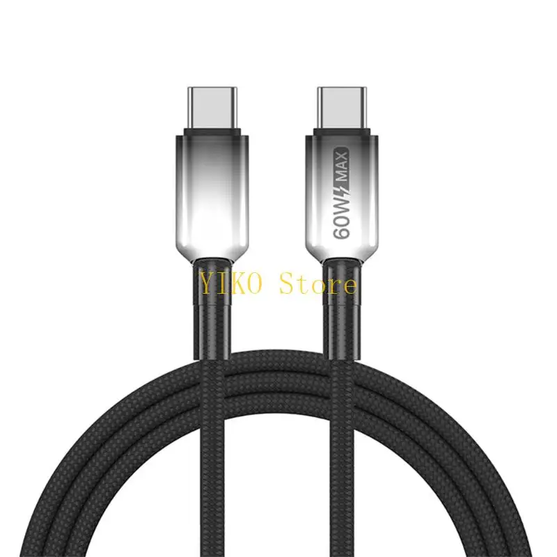 Фото K32C Мужской USB-кабель для зарядки C, 60 Вт, нейлоновая оплетка для быстрой зарядки, для нескольких устройств №2