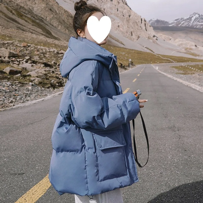 Winter New Trend Down Cotton Jacket Fashion Women Hooded Bread Jackets Short College Style Age-reducing Cotton Warm Coat