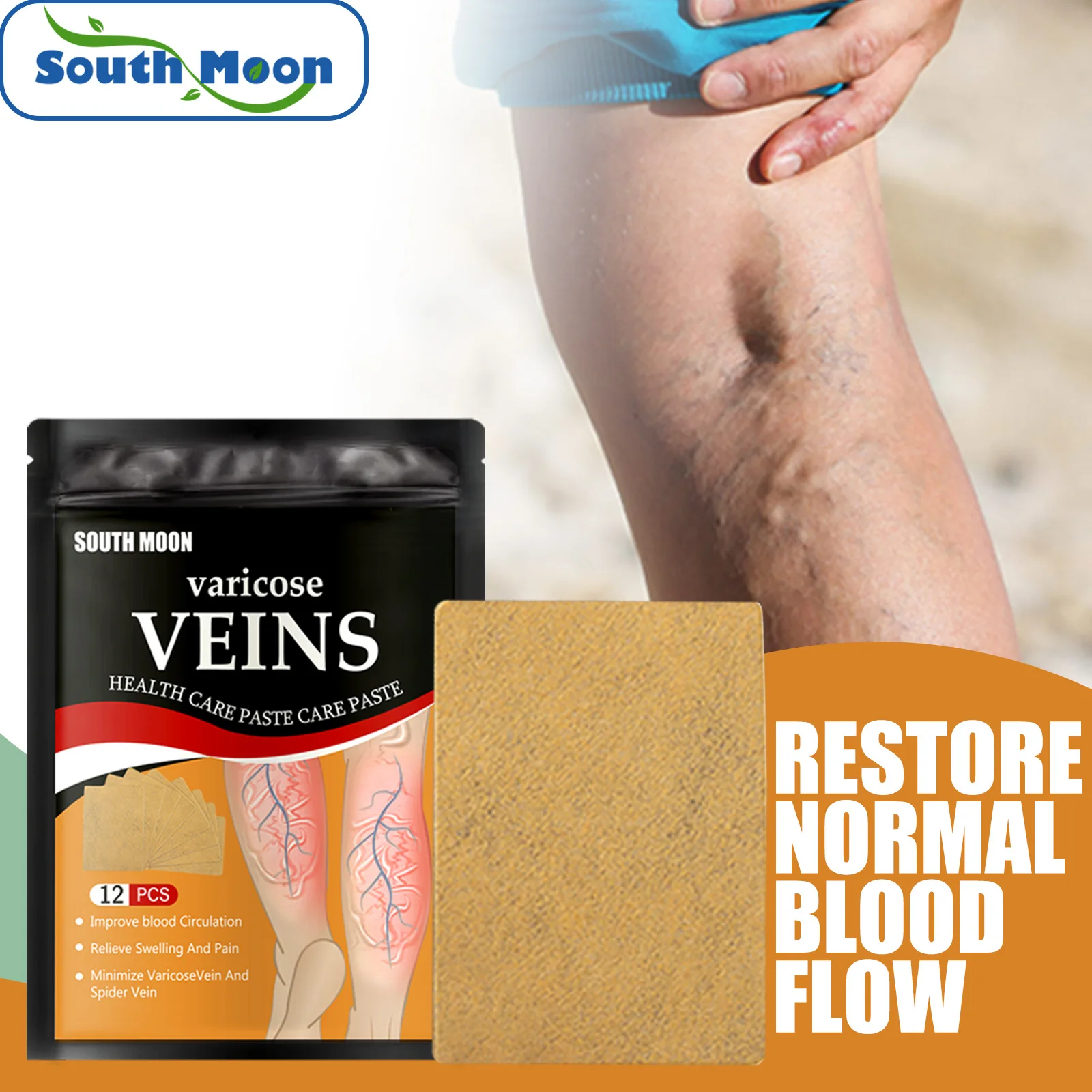 

1/5/12pcs Varicose Veins Ointmnet Vasculitis Phlebitis Spider Cream Varicosity Angiitis Removal Herbal Medical Plaster Foot Care