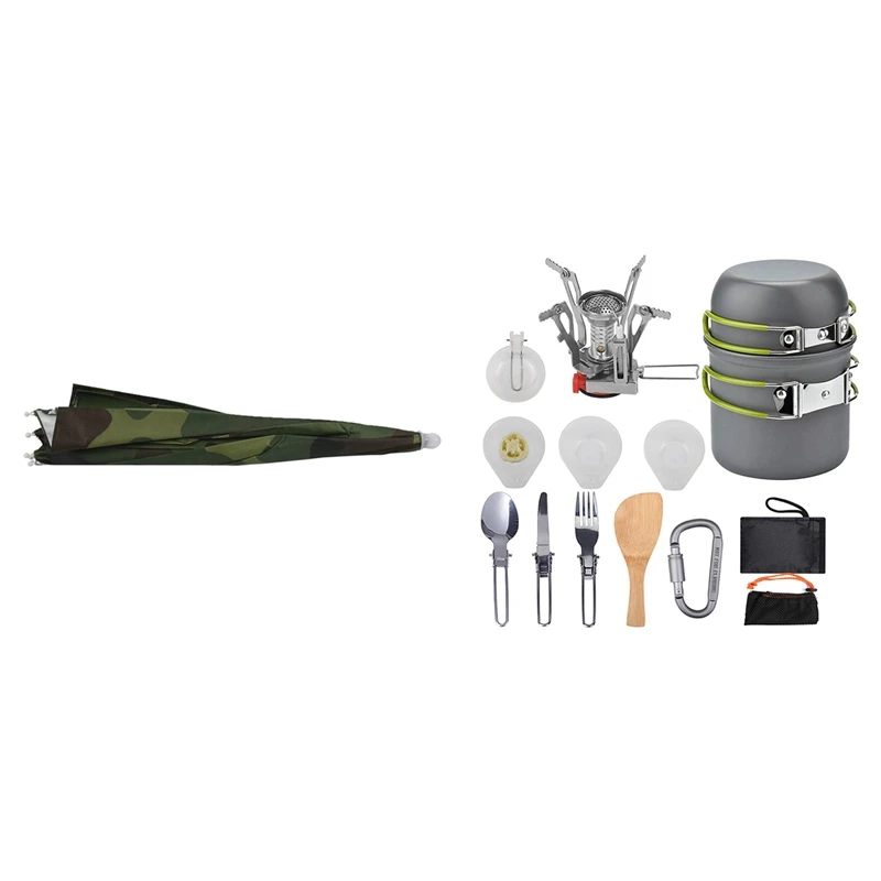 

Elastic Headband Sun Rain Umbrella Hat Cap With Outdoor Picnic Tableware Camping Pot Trekking Pot Pieces / Set