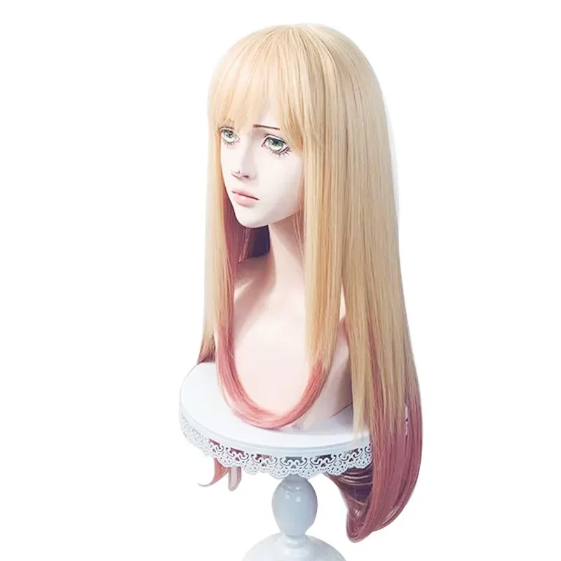 Косплей Марин Китагава синтетический розовый длинный прямой парик милая девушка