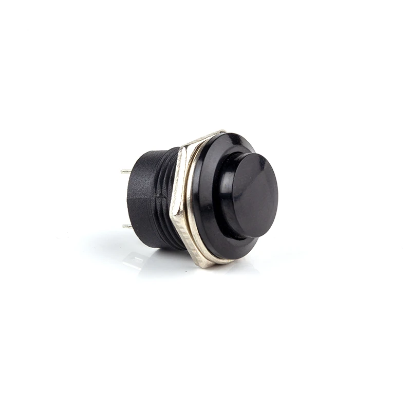 6 шт./партия, Мгновенный кнопочный переключатель 16 мм, мгновенный 6A/125VAC 3A/250VAC, круглые переключатели