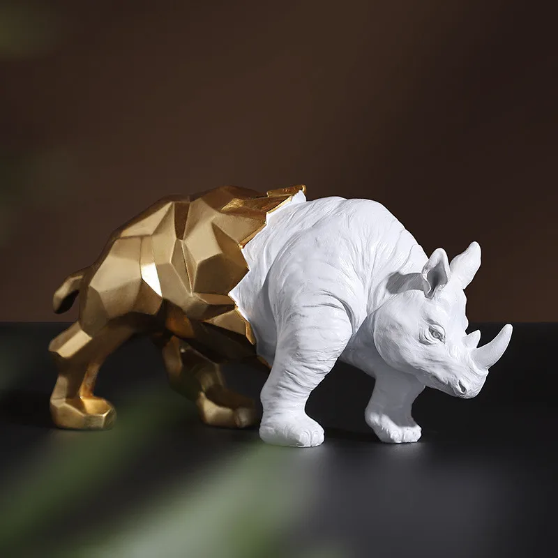 

Креативная сегментация в скандинавском стиле крутая двойная секция механическая модель Геометрические Животные полимерные изделия декор для комнаты домашнее украшение