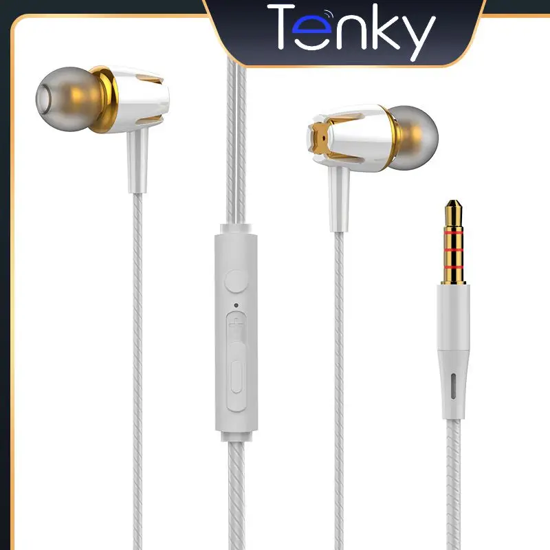 

3.5mm Subwoofer In-Ear Headphones Upgrade Version Stereo HIFI Wired Earpiece With MIC Adjustable Volume Earphone For Android