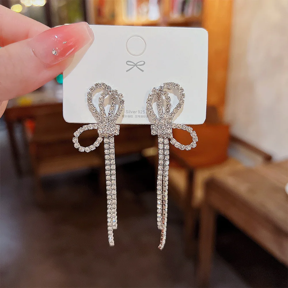 

2023 New Bow Earrings with Long Tassels