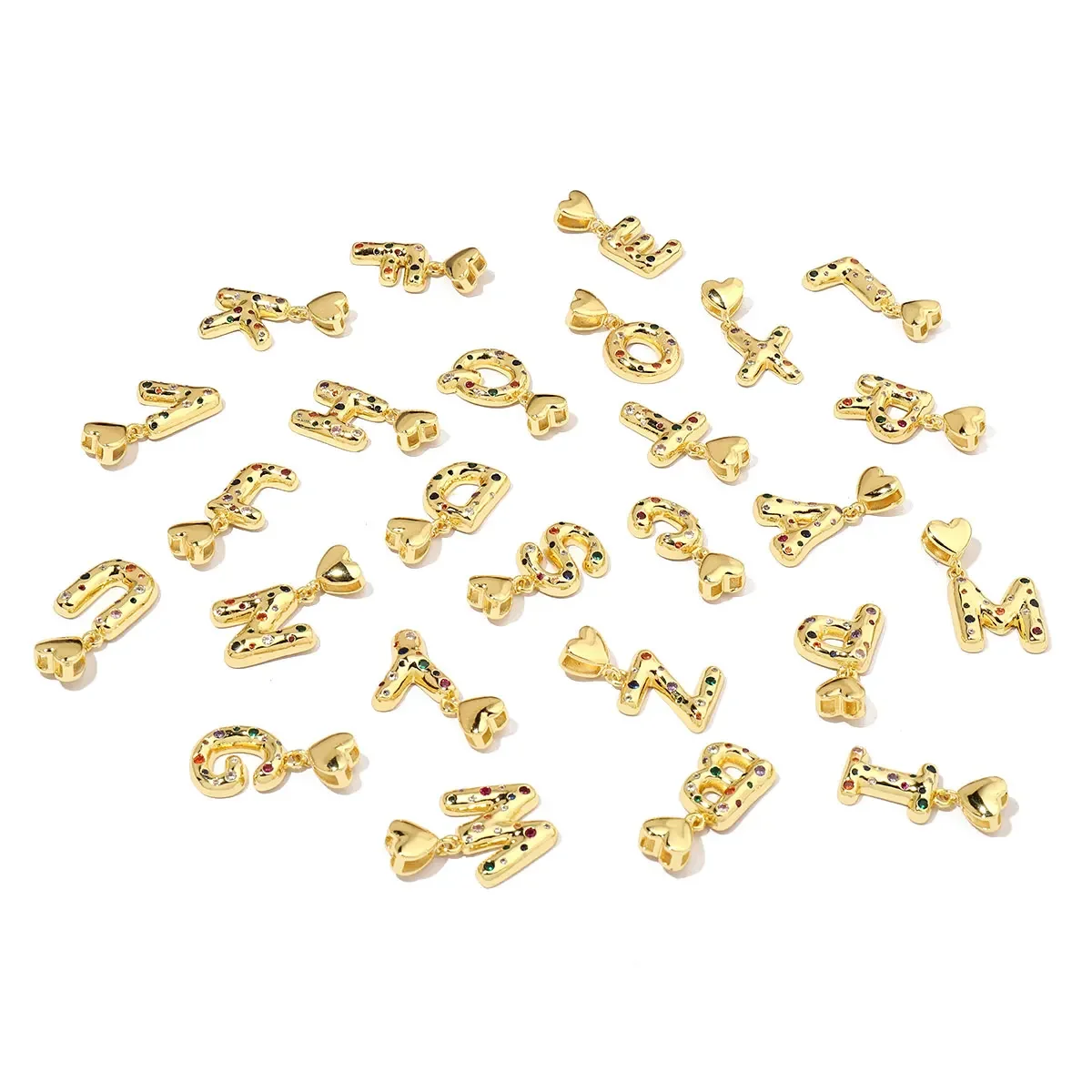 Vnistar 18-каратное золото цвет никогда не выцветает медь CZ сердце имя начальная