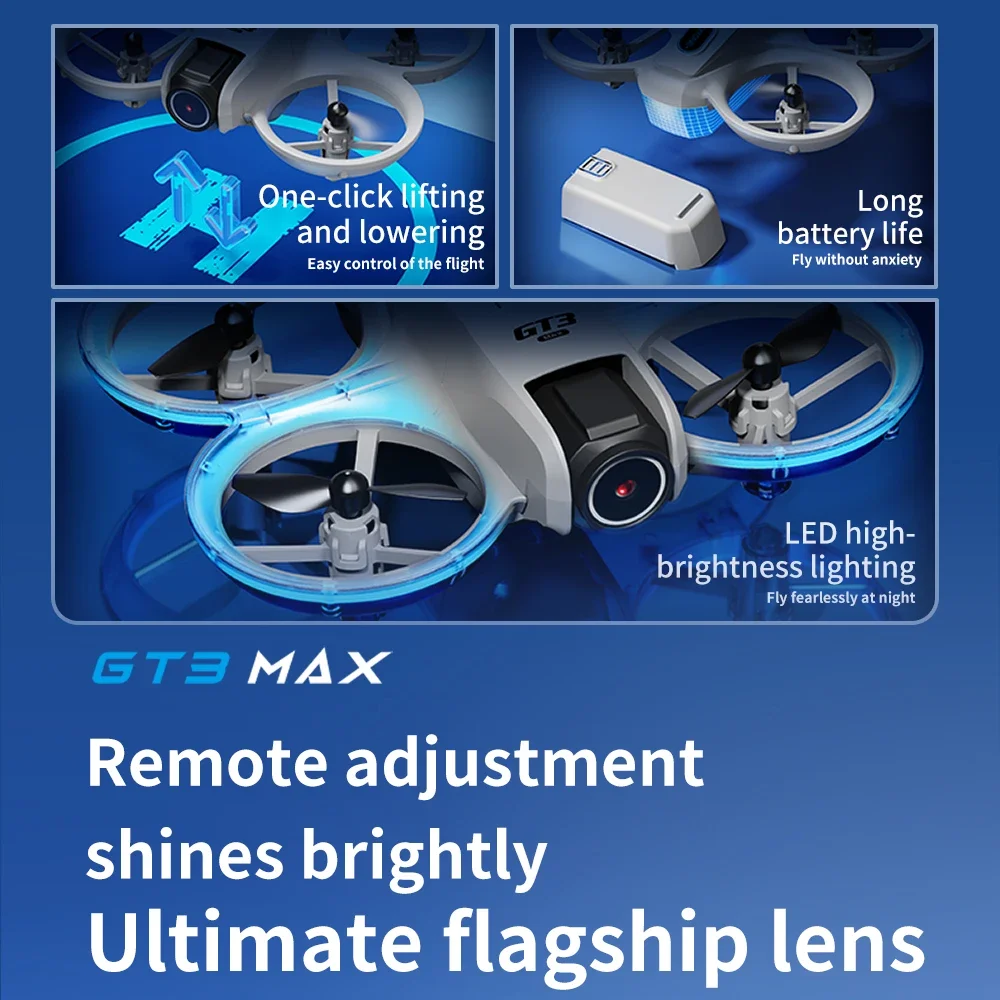 GT3 MAX Мини-дрон 5G 8K GPS HD Аэрофотосъемка Двойные камеры Квадрокоптер с динамическим освещением Оптический поток БПЛА Игрушки Подарки (art.: 3920d0dcf85cb) - 3920d0dcf85cb