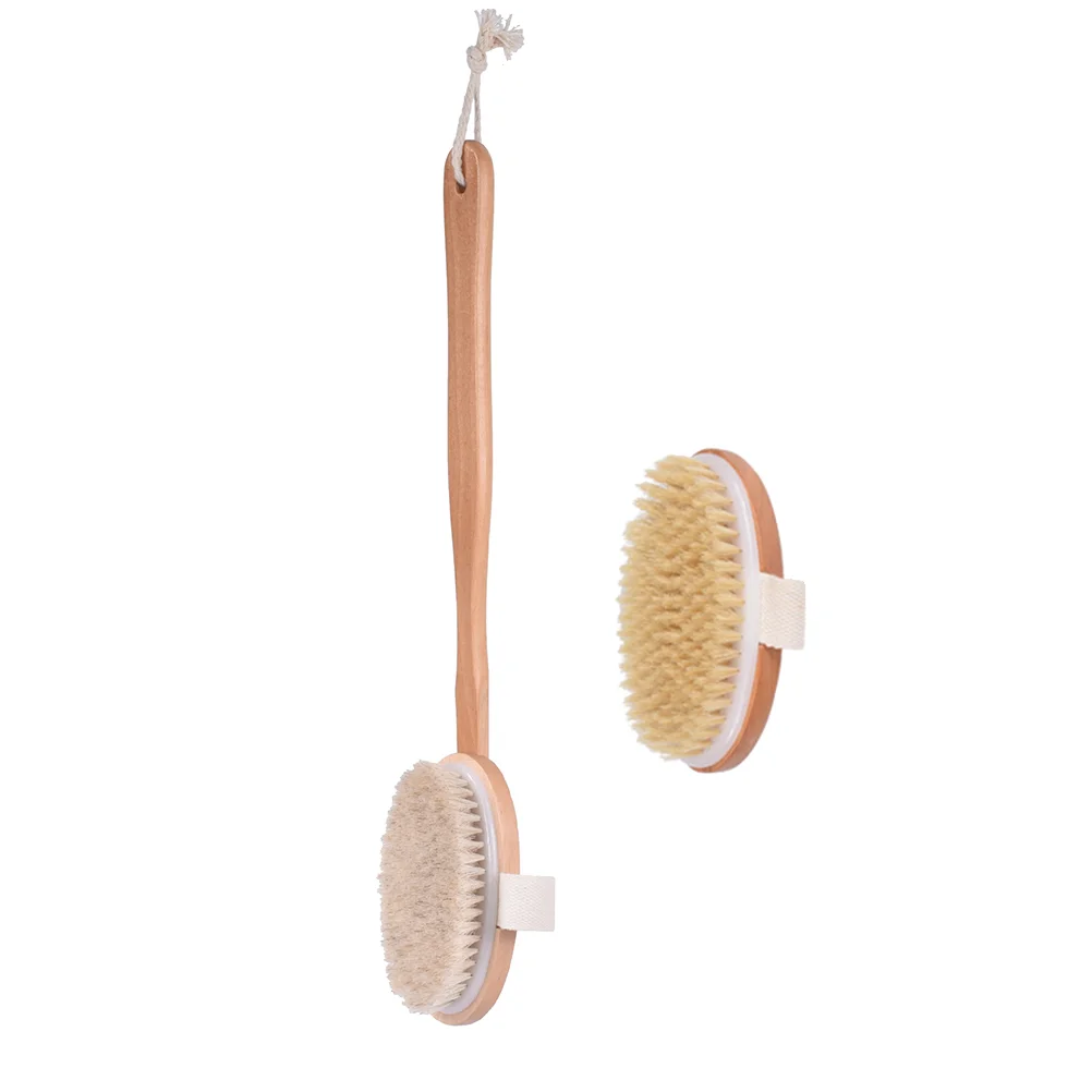 

1PC Natural Handle Practical Dual Brush Body Brush