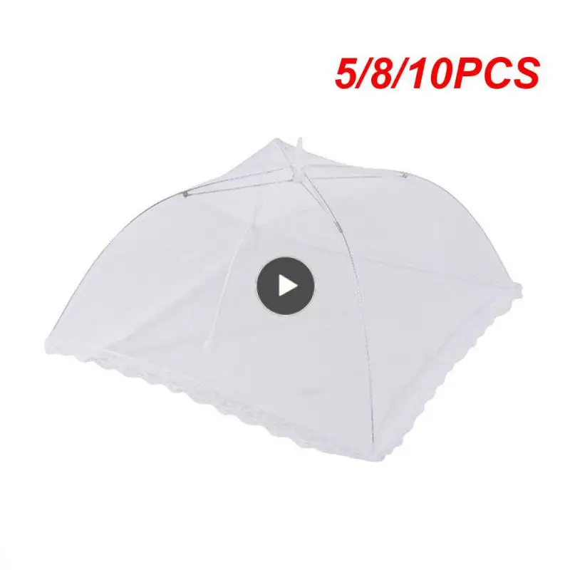 

5/8/10PCS Washable Breathable Umbrella Style Food Cover Foldable Table Home Using Food Cover Lace Food Covers Anti Fly Mosquito