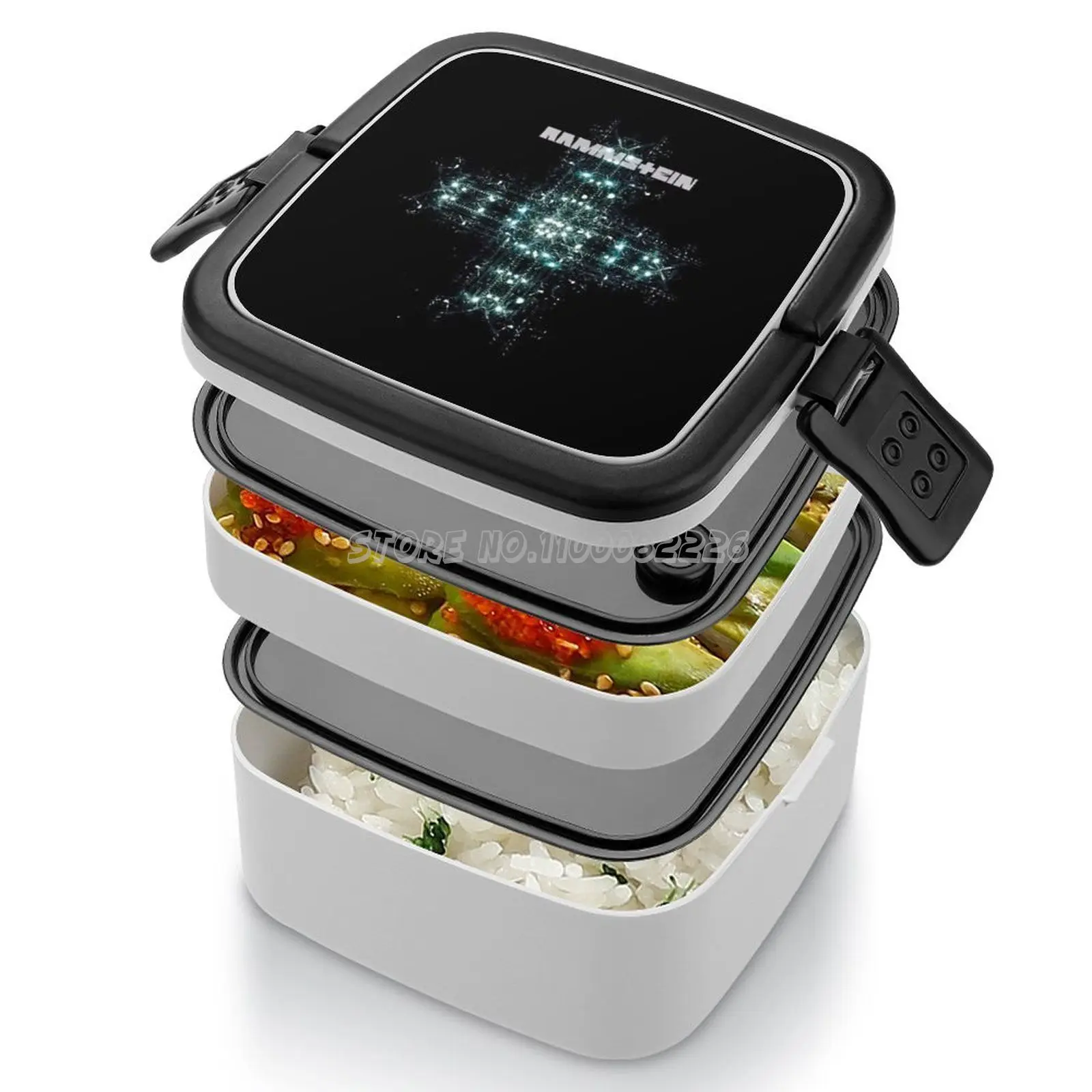 Трендовые логотипы Rammstein двухслойная коробка бэнто портативный контейнер из