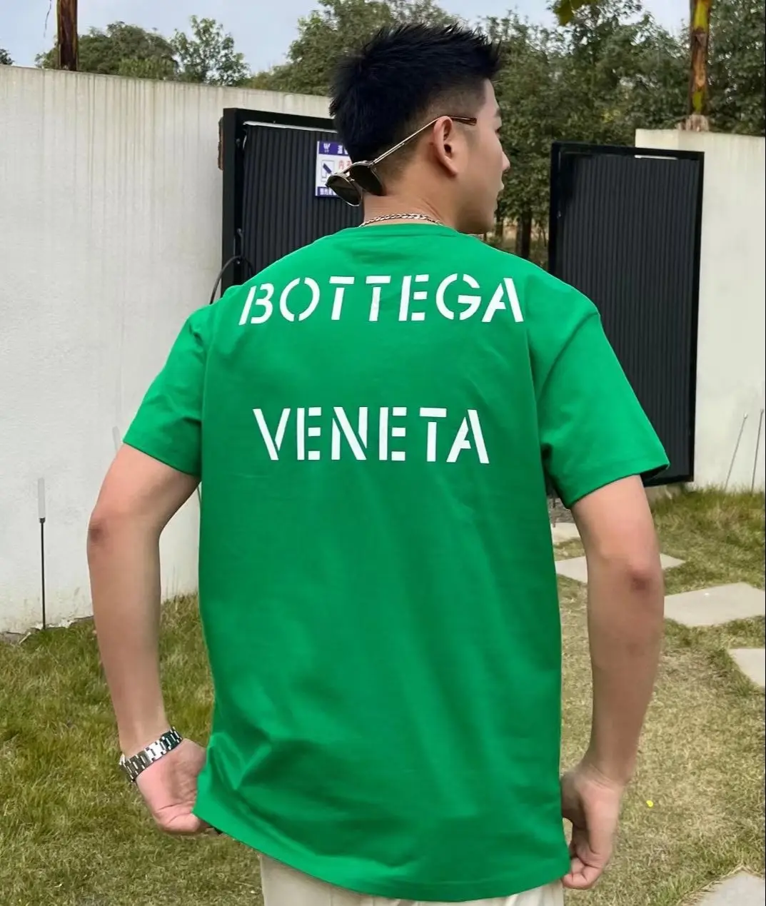 

BV Short sleeve T-shirt men's summer casual fashion slim men's and women's Tee Printed letters fashion couple harajuku loose top