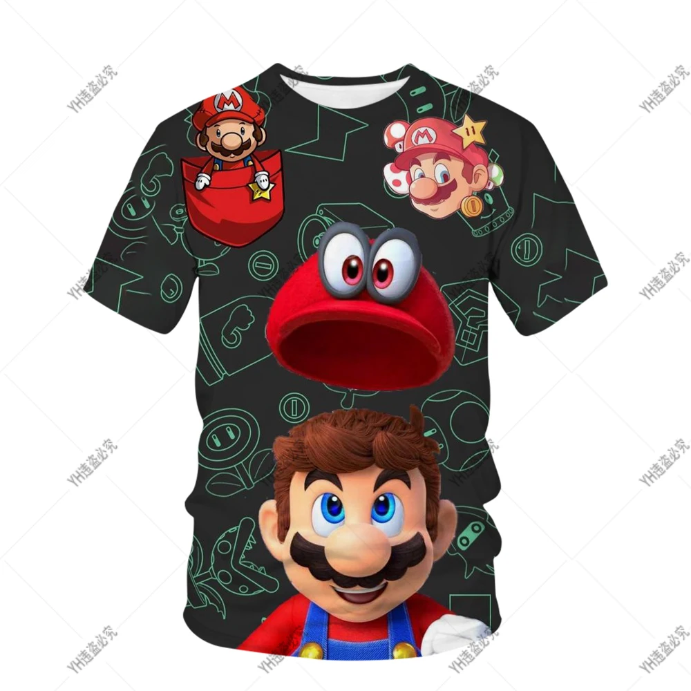 Летняя футболка 2022 укороченная летняя детская с принтом Супер Марио для мужчин и
