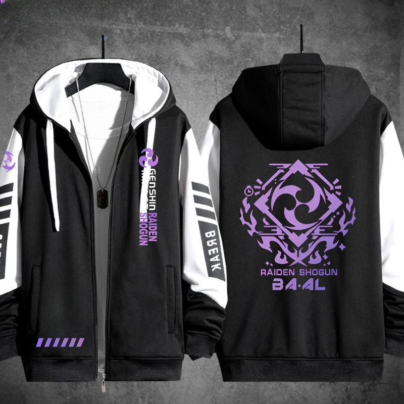 Anime Genshin Impact Beelzebul 3D Print Zip Up Hoodie Women/Men Harajuku Sweatshirt Raiden Shogun Cosplay Zipper Hooded Jacket