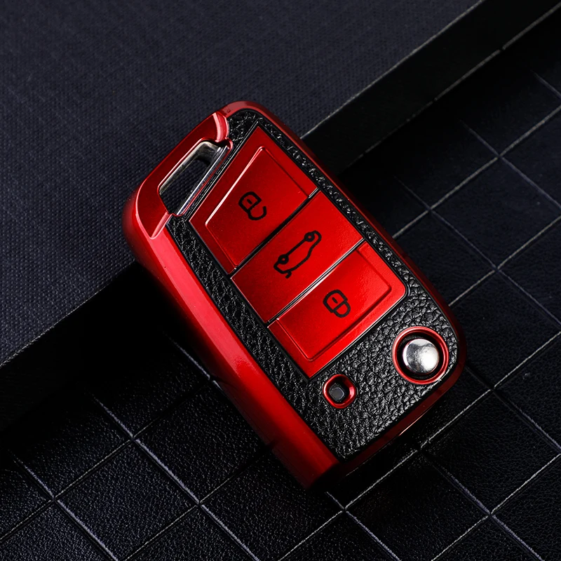 

ТПУ кожаный чехол для VW Volkswagen Golf 7 MK7 Tiguan MK2 для SEAT Ateca Leon FR 2 Ibiza для Skoda Octavia автомобильные ключи