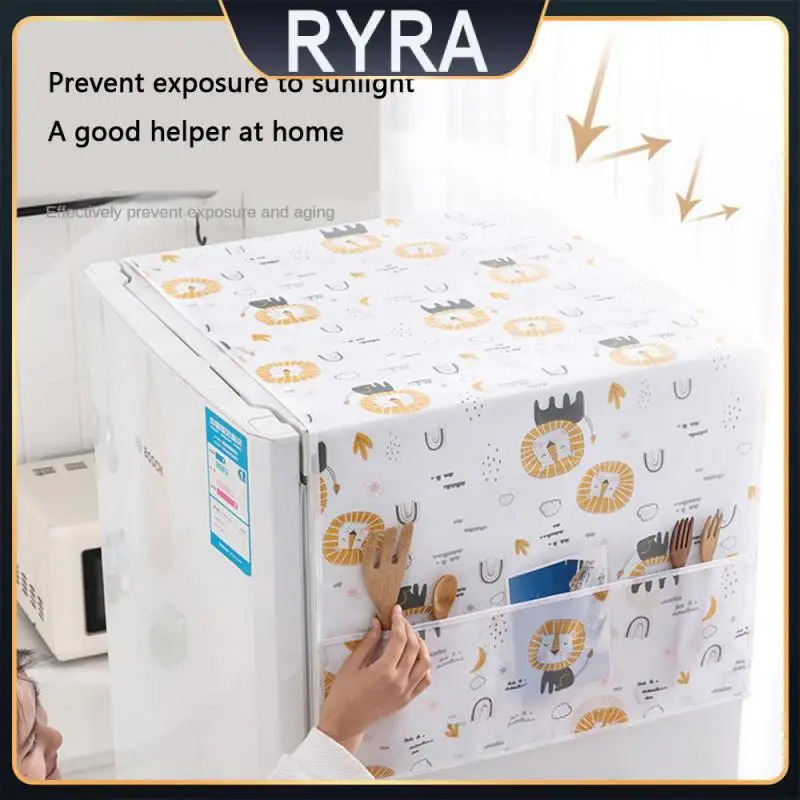

Peva Material Oil-proof Refrigerator Cover Multifunctional Beveling Design Quilt Bag Sun-proof Waterproof A Variety Of Optional