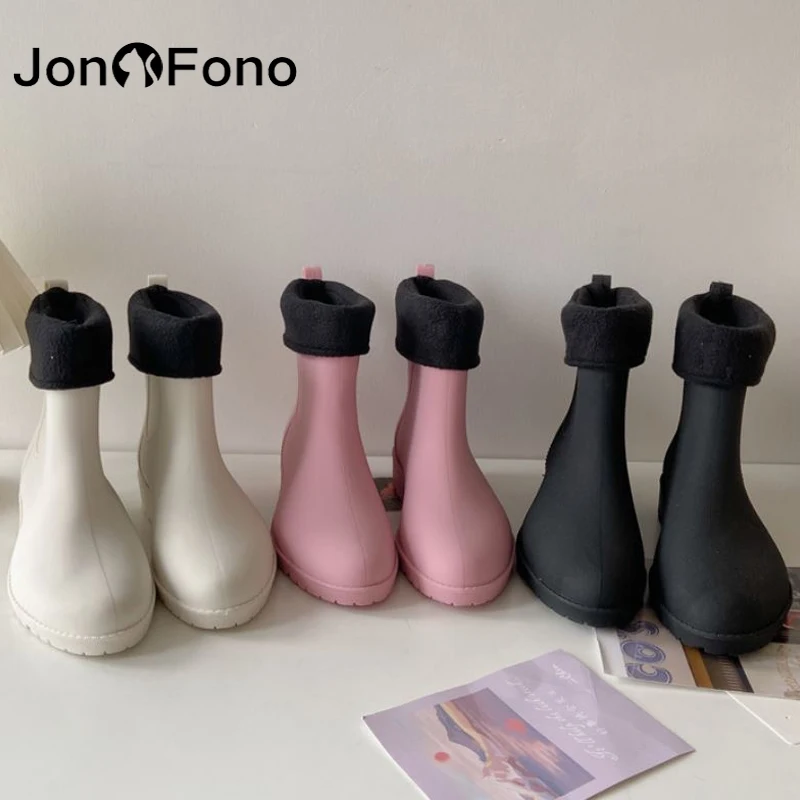 

Женские резиновые сапоги JonoFono, летние уличные модные Нескользящие водонепроницаемые повседневные короткие сапоги, женская обувь, Размеры ...