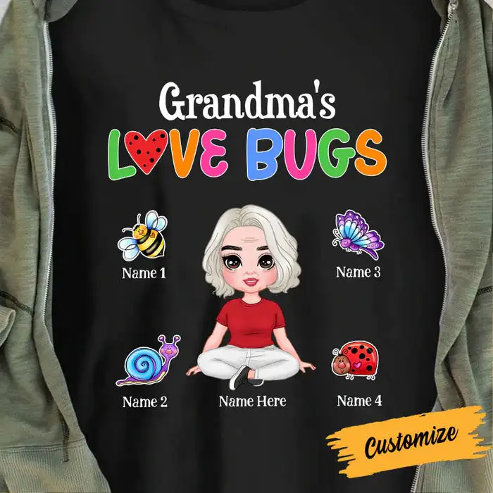 

Mom Grandma Love Bugs T Shirt