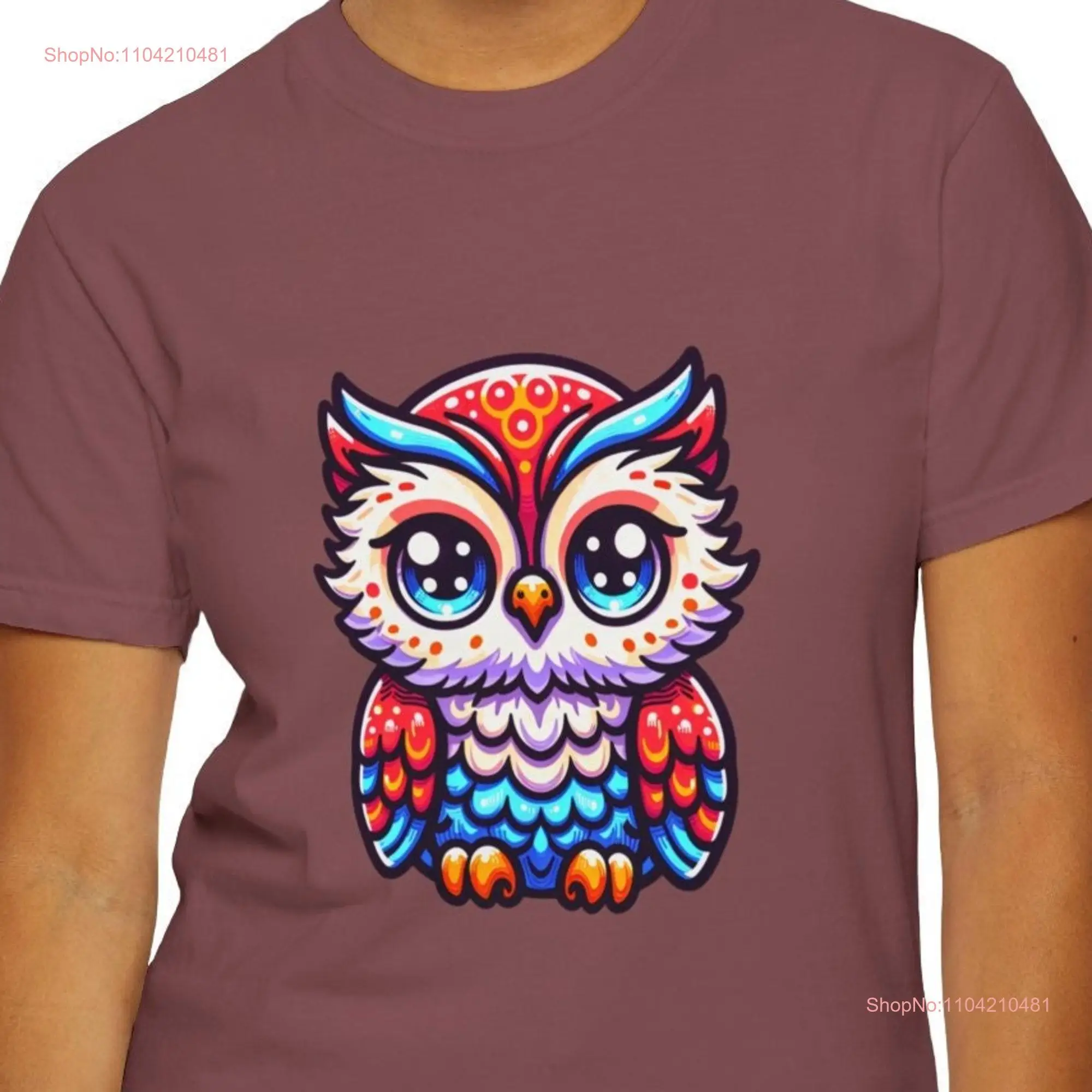 Красочная футболка с изображением совы для влюбленных милая длинными или