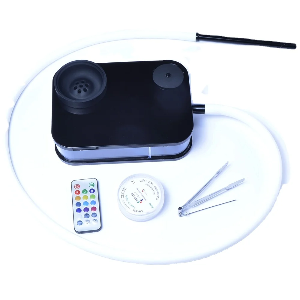 

LED Hookah Set Acrylic Shisha Bowl Chicha Carbon Barrier Charcoal Tongs Smoking Pipe Sheesha Hose water pipe Narguile Complete