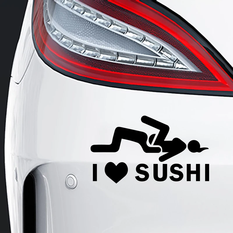 

I Love Sushi Funny Decal Vinyl Personalized Reflective Funny Sticker Car Windows Motorbike Bumper Laptop Decor Vinyl Decal