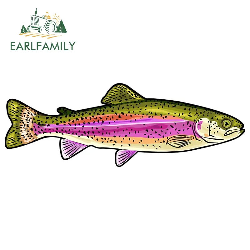 

EARLFAMILY мультфильм змея река горная форель наклейка для рыбалки искусство водонепроницаемый автомобильный стикер s