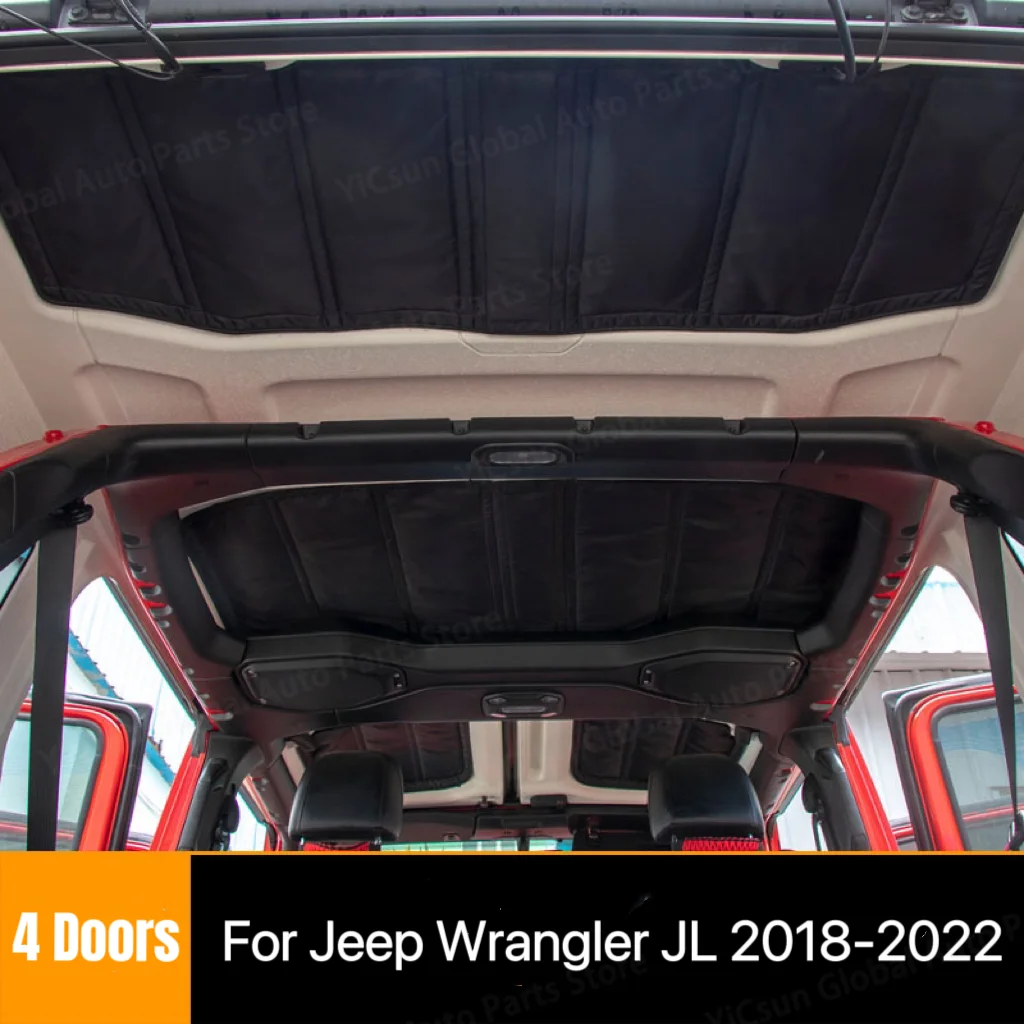 

Теплоизоляционная накладка на крышу автомобиля, Накладка для Jeep Wrangler JL 2018-2022, 4 двери, теплоизоляция на крышу, хлопковые аксессуары для интерьера автомобиля