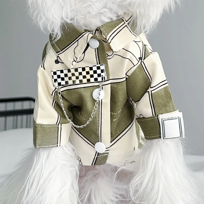 

Pet Clothing Fashionable Atmospheric Dog Shirt Small Frise Schneider Teddy Pomeranian Big Dogs Cat Board Summer Thin