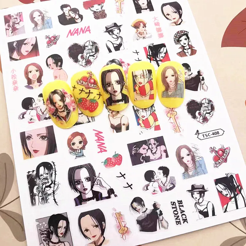 

Anime Onepiece NANA Design Decal Slider 3D Self Adhesive DIY Decorations for Nail Sticker TSC 408