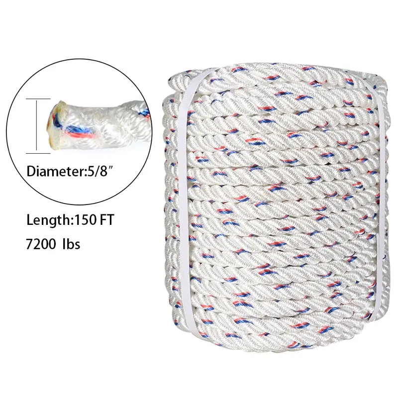 

Durable, Arborist-Grade Polyester Bull Rope Tree Rigging Line Utility - 150ft