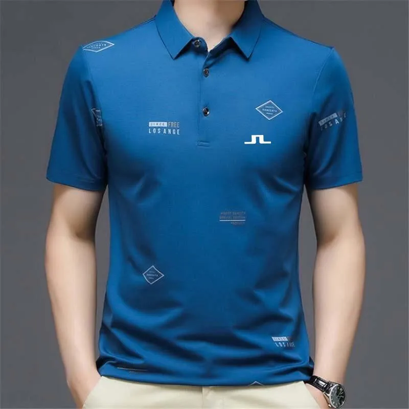 Embroidery Men's GOLF Shirts Golf Wear Summer Sports Simple Men's Short-sleeved T-shirt Casual Fashion Outdoor Golf Polo Shirt