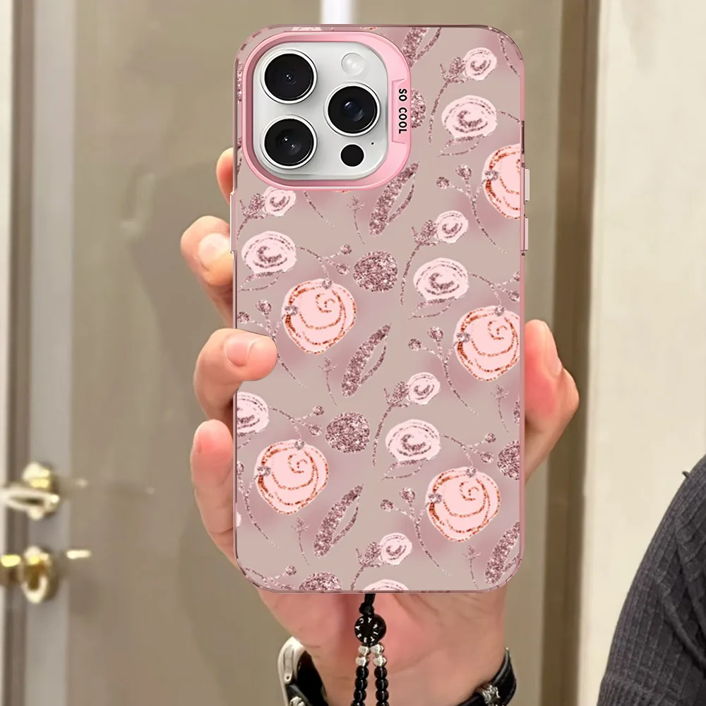 Красивый чехол для телефона из розового золота для iPhone 16, 15, 14, 13, 12, 11 Pro Max X XR XSMAX, матовая противоударная задняя крышка (art.: 3920cc03dbf49) - 3920cc03dbf49
