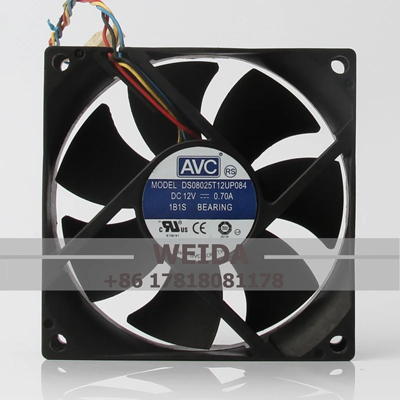Чехол вентилятор охлаждения, 4-контактный центробежный вентилятор с осевым потоком для AVC DC12V 0.70A EC AC 80X80X25mm 8CM8025 DS08025T12UP084