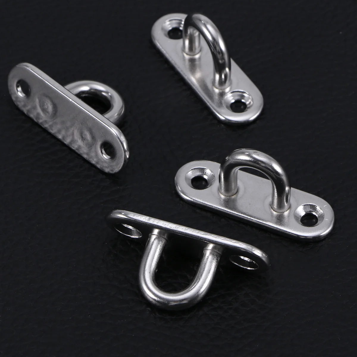 

8 Pcs Stainless Steel Oblong Pad Eye Plate Staple Ring Hook Loop U-shaped Design Screws Mount Hook Hanger