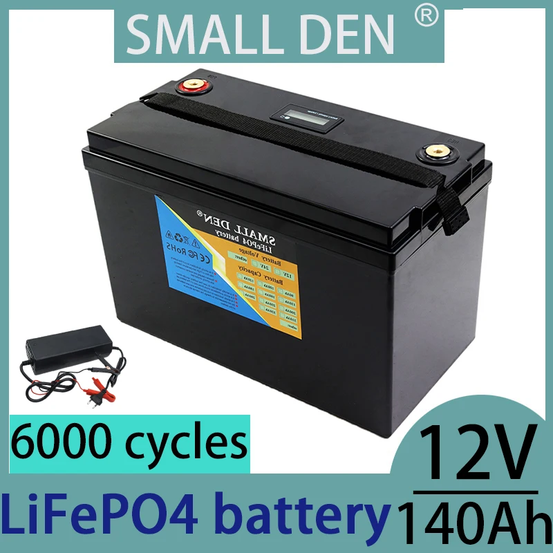12 В 140 Ач литий-железо-фосфатный аккумулятор 8 6000 циклов RV походный автомобиль